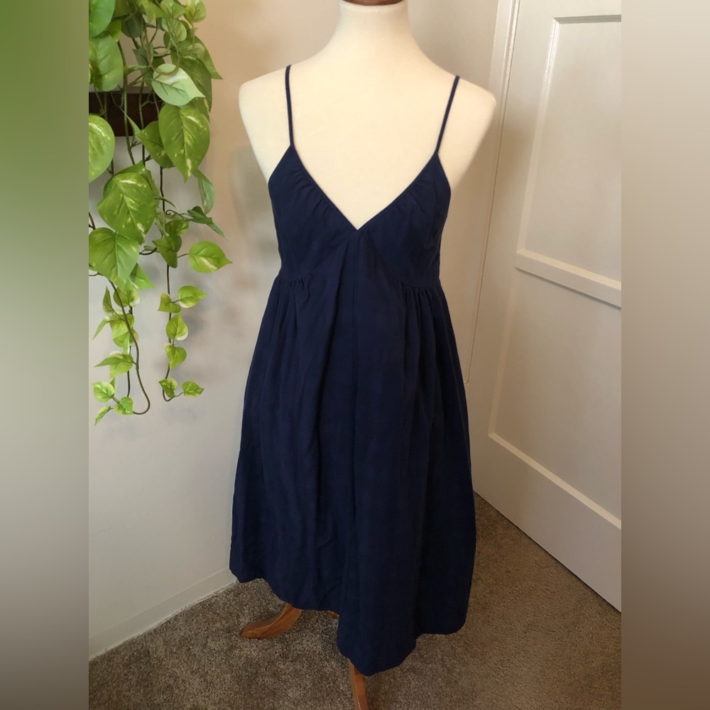 Gap Baby Doll Midi Dress Navy Blue